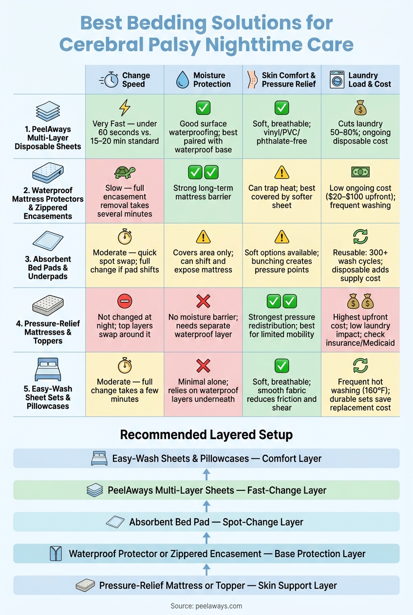 Best Bedding Solutions for Cerebral Palsy Care: Side-by-Side Comparison