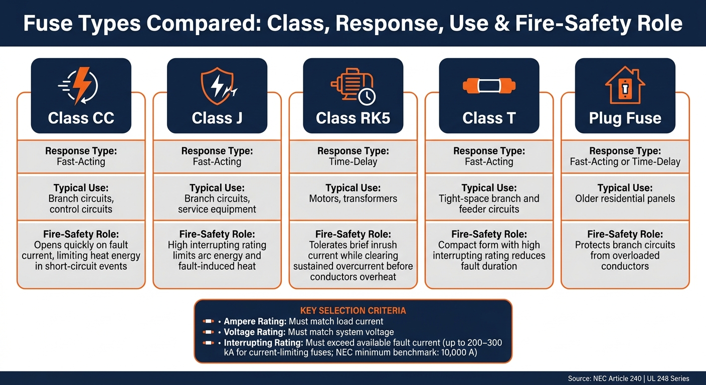 Fuse Types Compared: Class, Response, Use & Fire-Safety Role