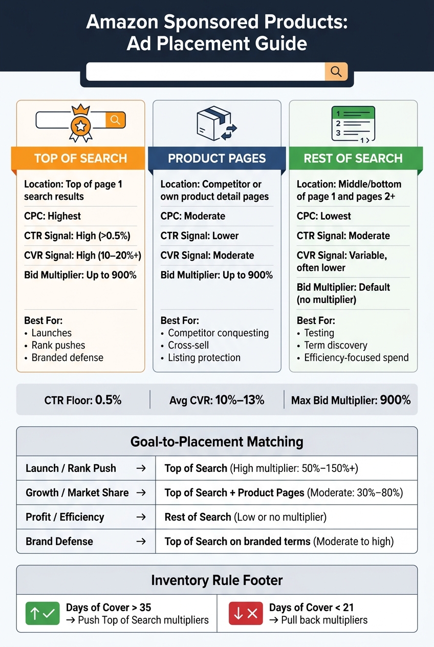 Amazon Sponsored Products Placement Comparison: Cost, Intent & Best Use