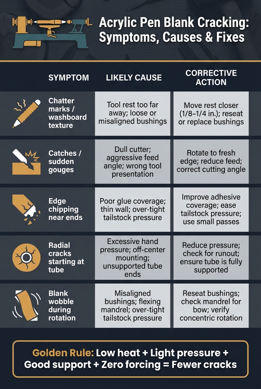 Acrylic Pen Blank Cracking: Symptoms, Causes & Fixes