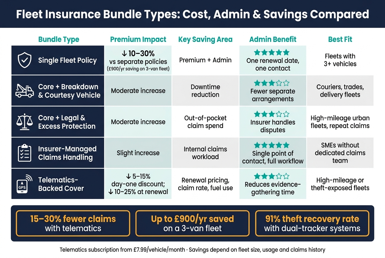 Fleet Insurance Bundle Types: Cost, Admin & Savings Compared