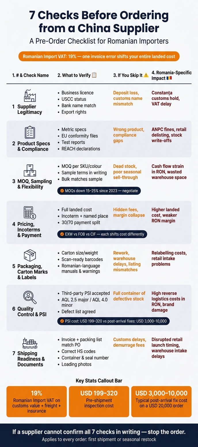 7 Checks Before Ordering from a China Supplier: Risk & Cost Guide