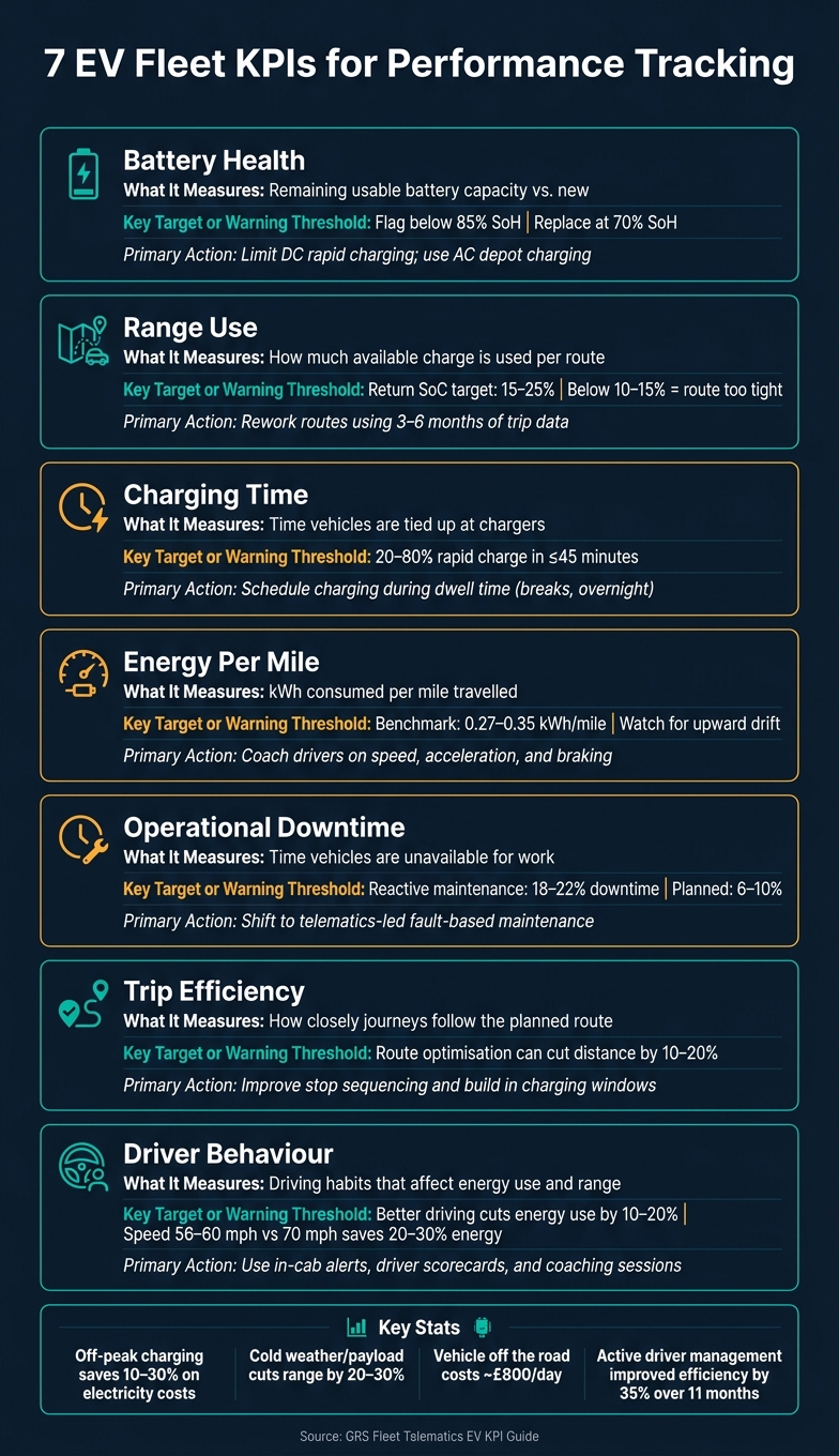 7 EV Fleet KPIs: Key Metrics & Targets at a Glance