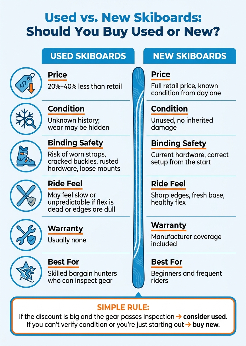 Used vs. New Skiboards: Key Buying Factors at a Glance