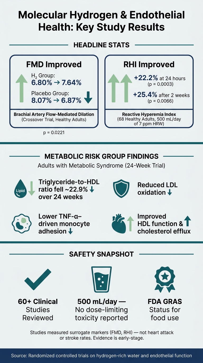 Molecular Hydrogen & Endothelial Health: Key Study Results at a Glance