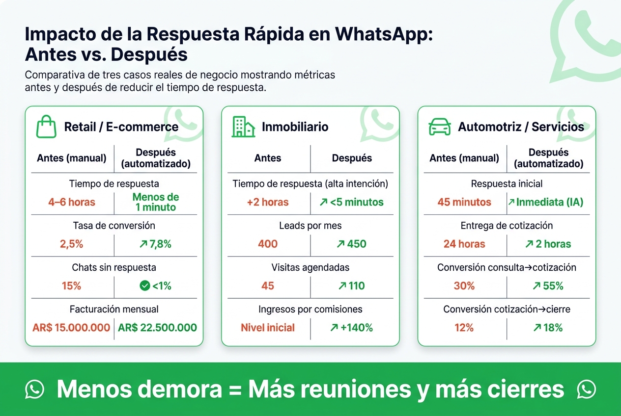 Impacto de la Respuesta Rápida en WhatsApp: Antes vs. Después