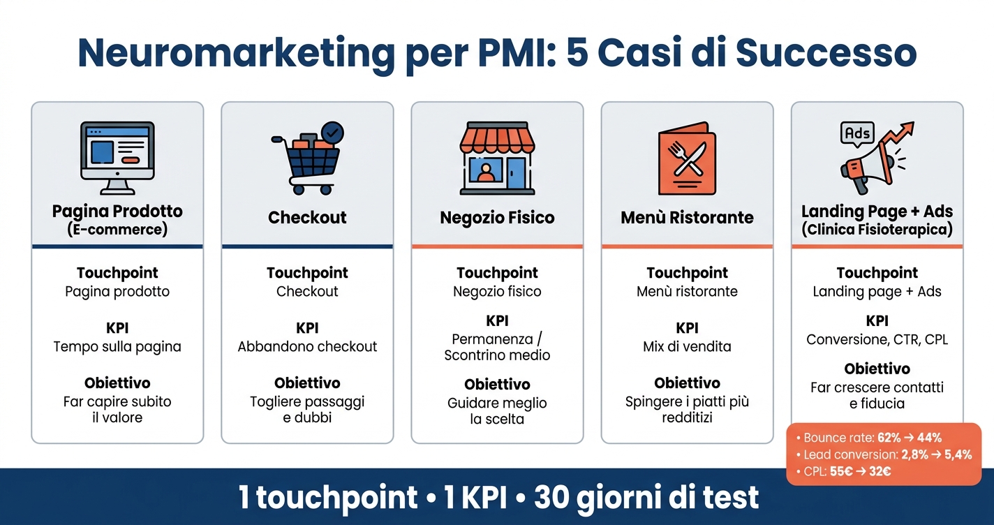 Neuromarketing: 5 casi di successo per piccole imprese 1 Neuromarketing per pmi: 5 casi di successo a confronto