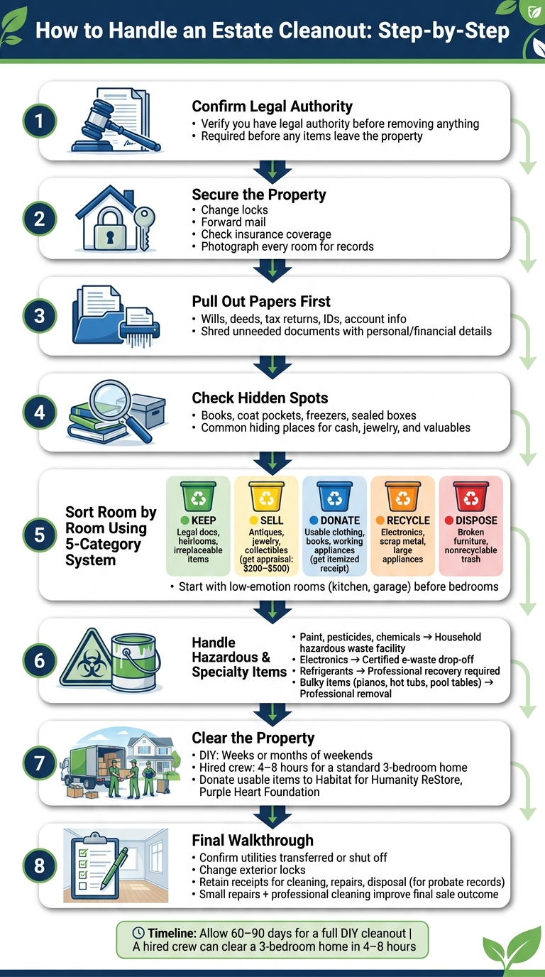 Estate Cleanout Step-by-Step Process: From Legal Authority to Final Walkthrough
