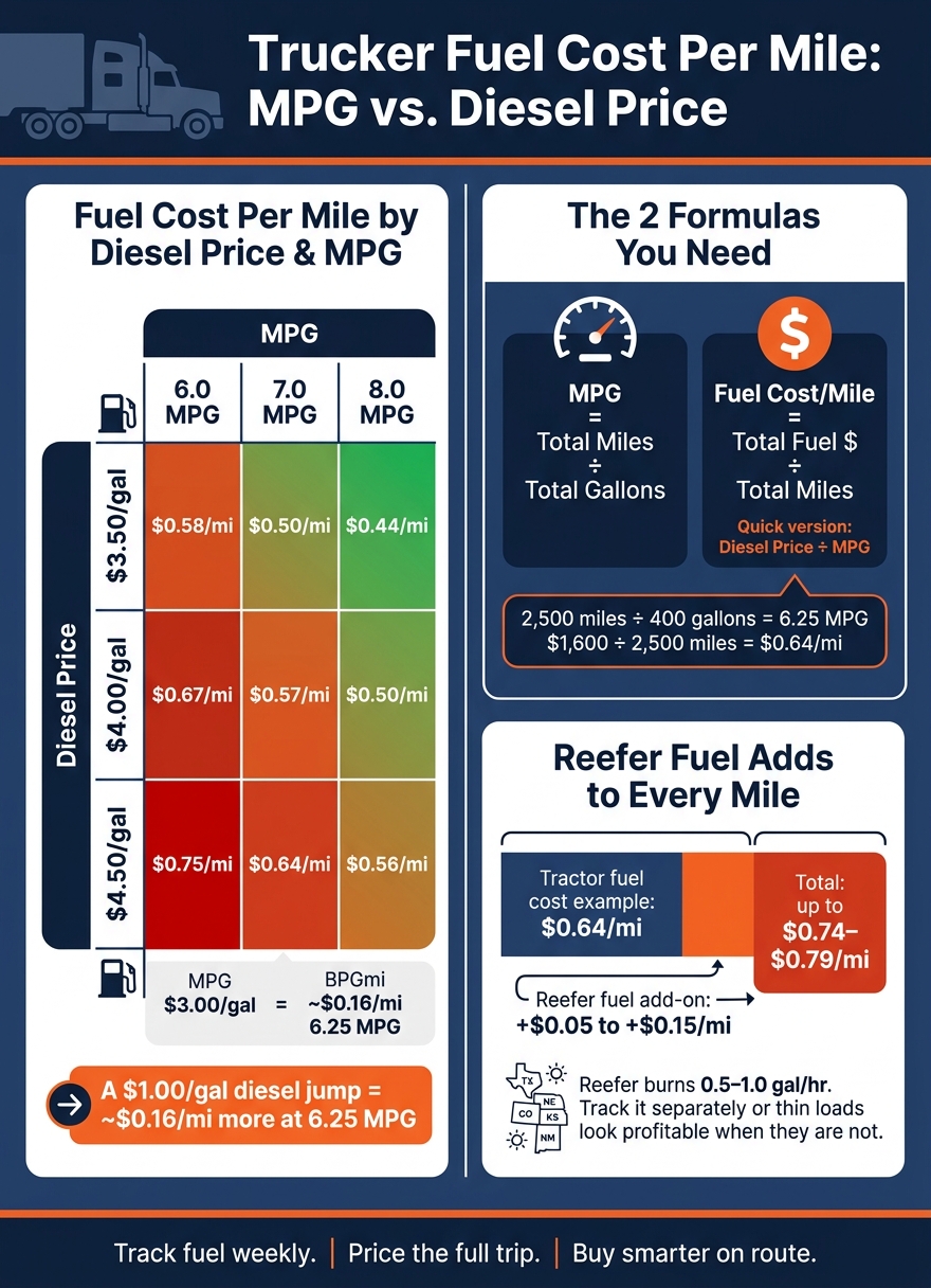 Trucker Fuel Cost Per Mile: MPG vs. Diesel Price Breakdown
