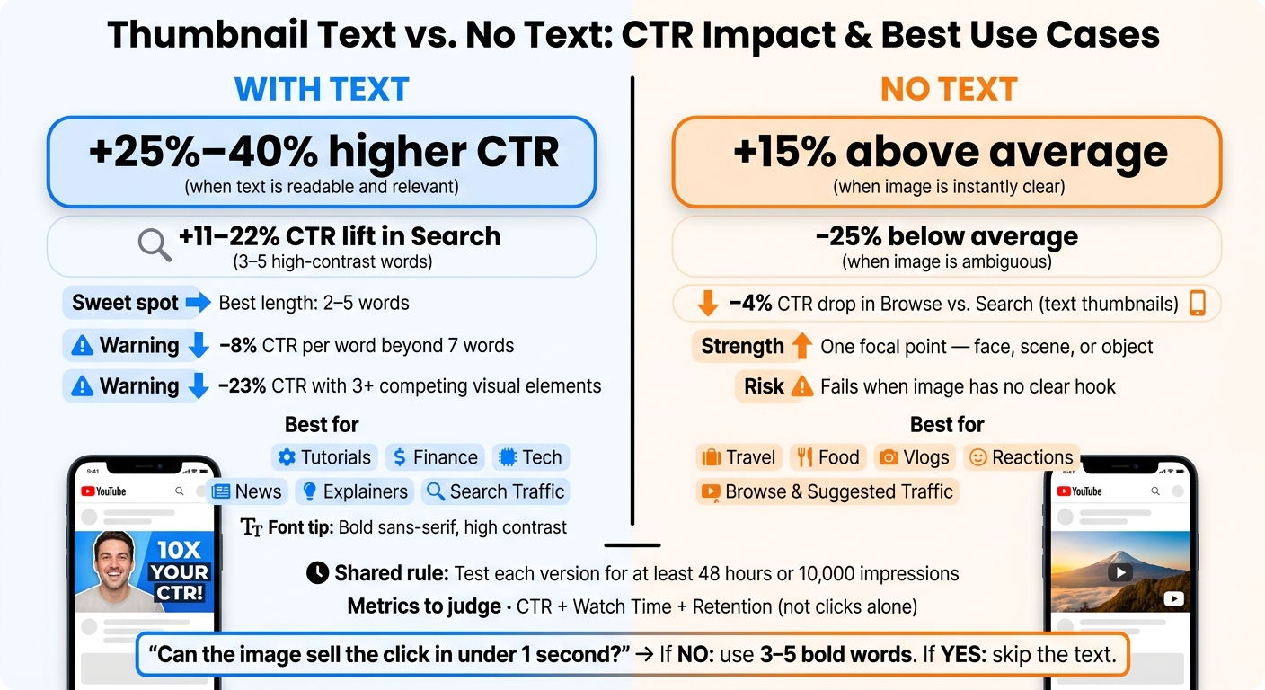 Thumbnail Text vs. No Text: CTR Data & Best Use Cases
