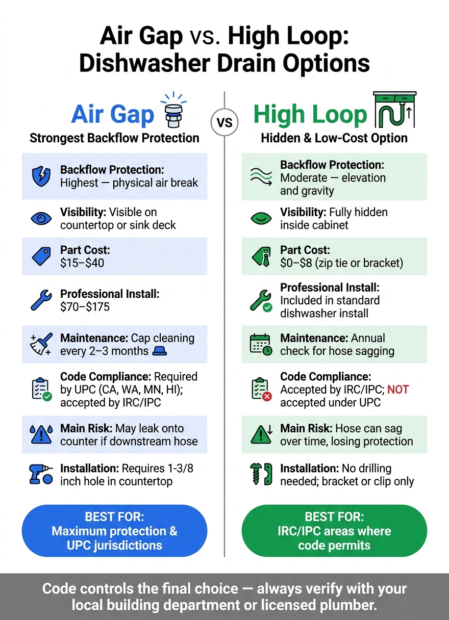 Air Gap vs. High Loop: Dishwasher Drain Comparison