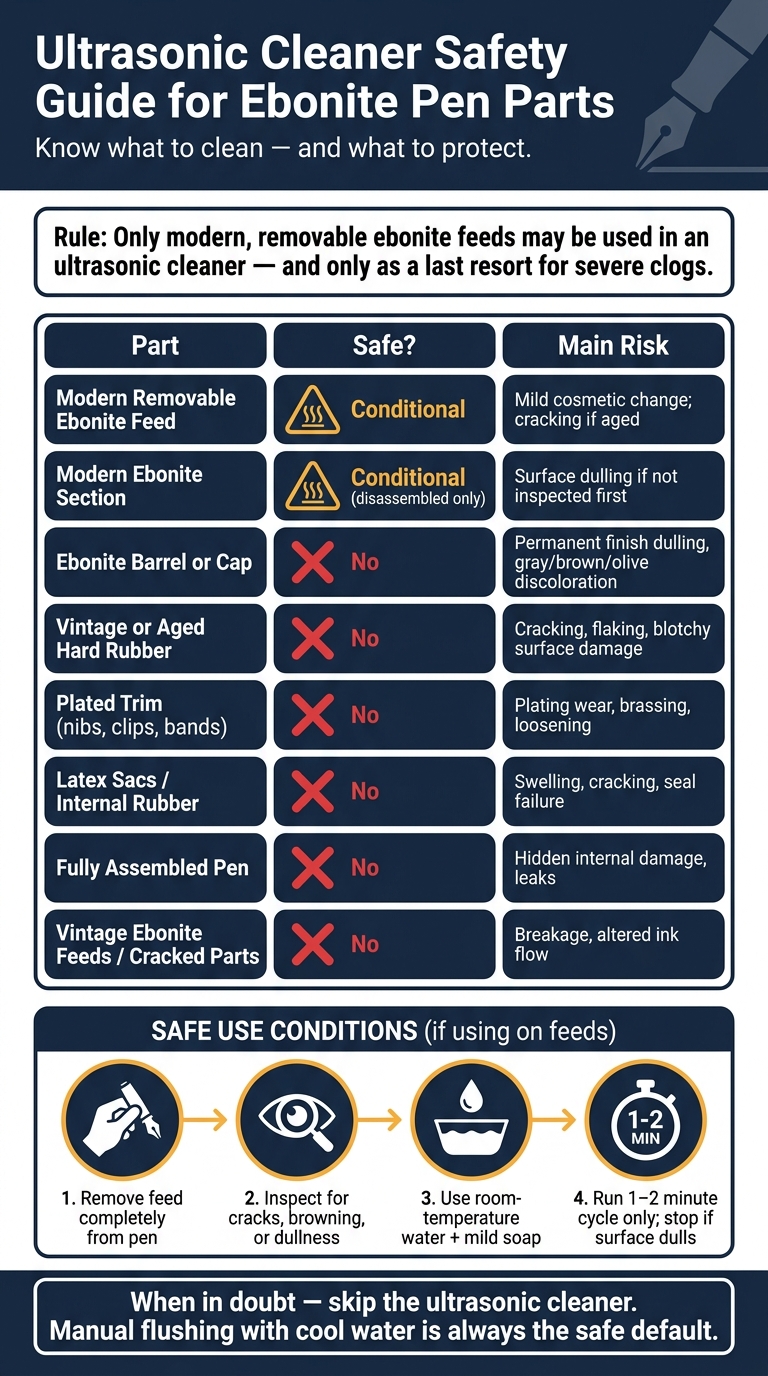 Ultrasonic Cleaner Safety Guide for Ebonite Pen Parts
