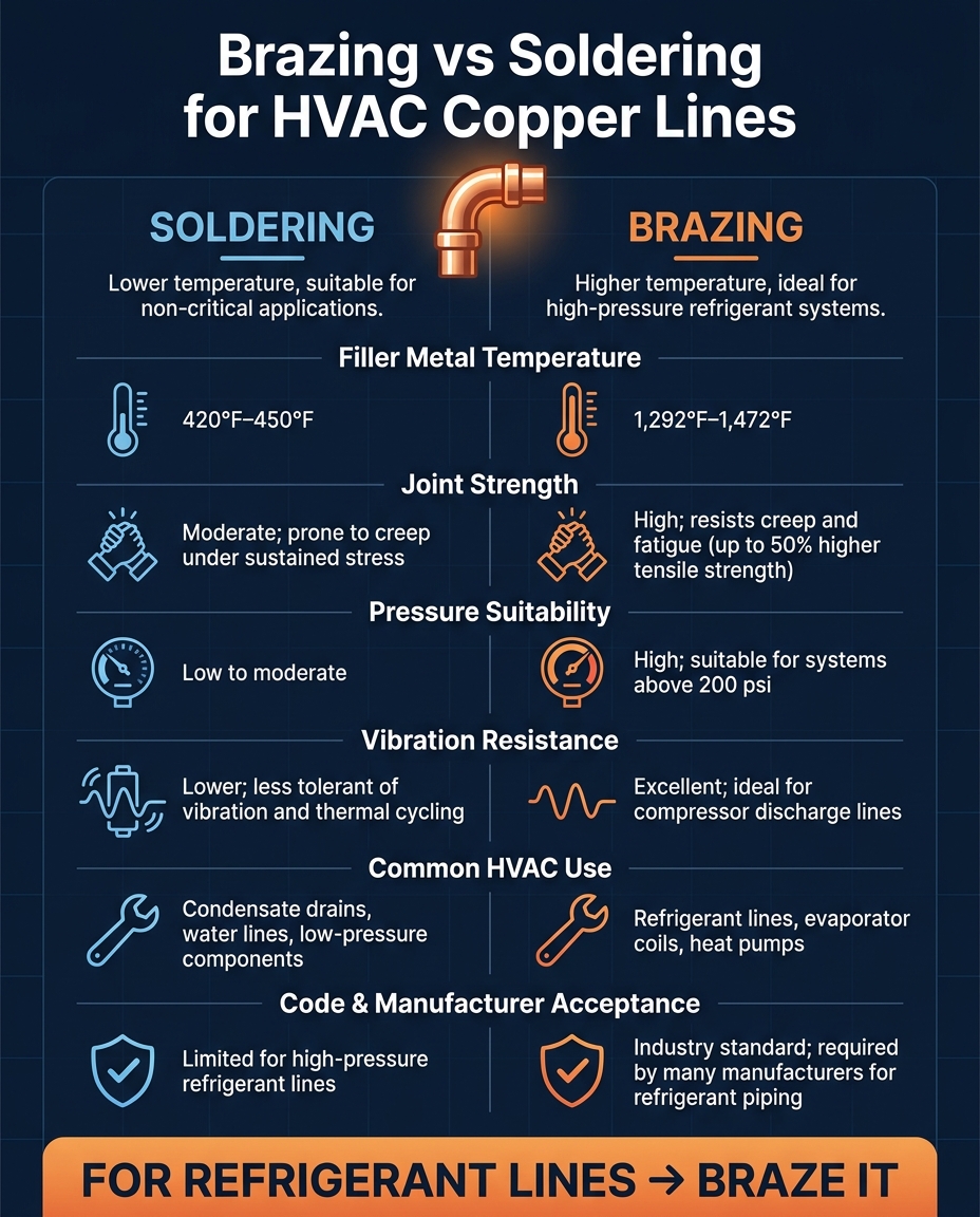 Brazing vs Soldering for HVAC Copper Lines: Key Differences