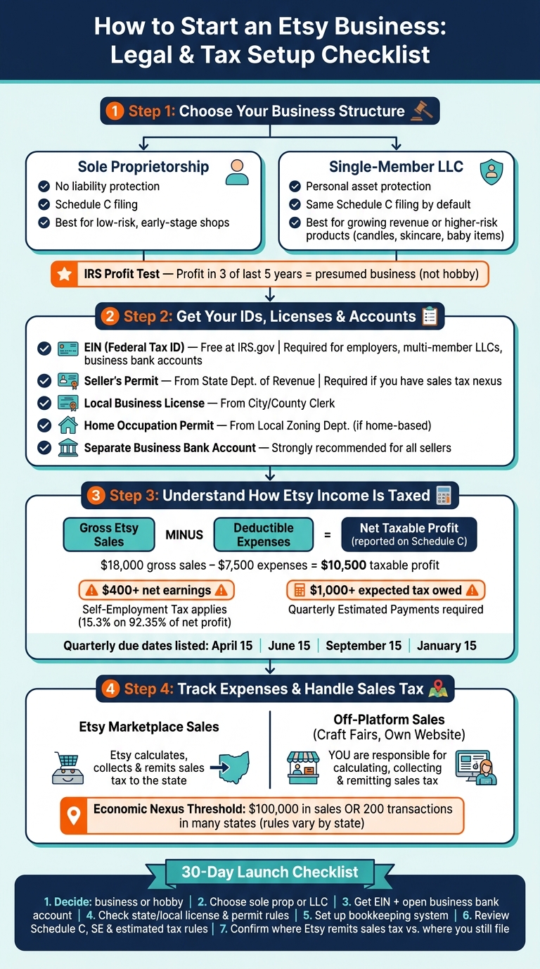 How to Start an Etsy Business: Legal & Tax Setup Checklist