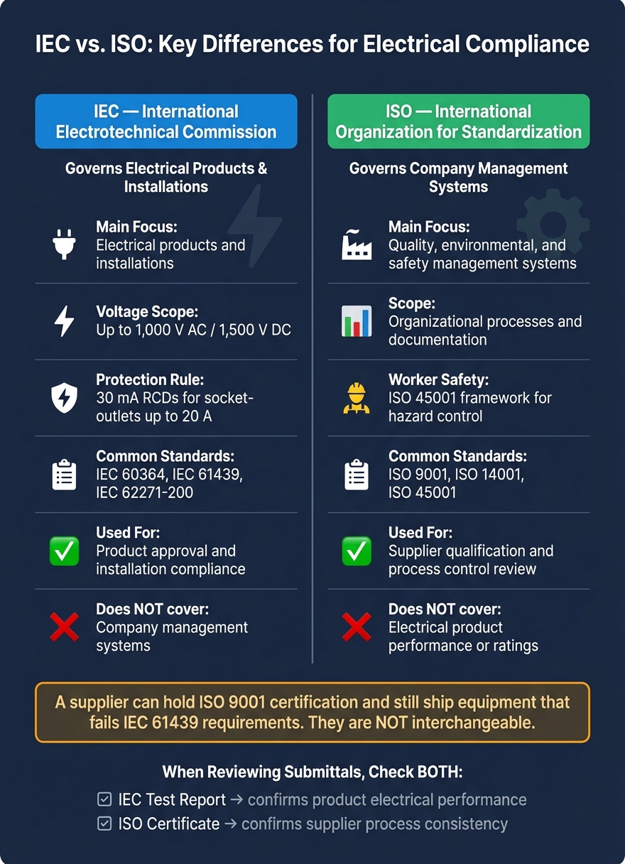 IEC vs. ISO: Key Differences for Electrical Compliance