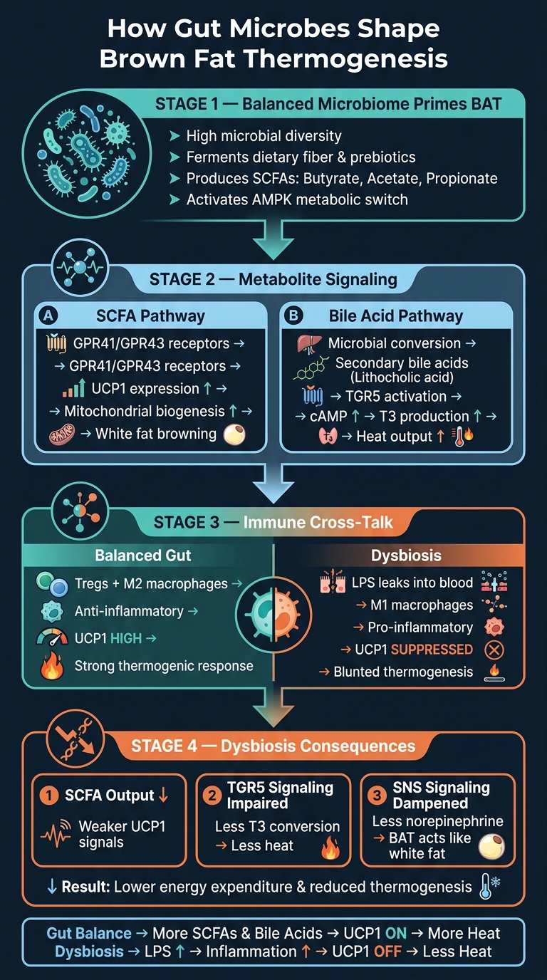 How Gut Microbes Control Brown Fat Thermogenesis