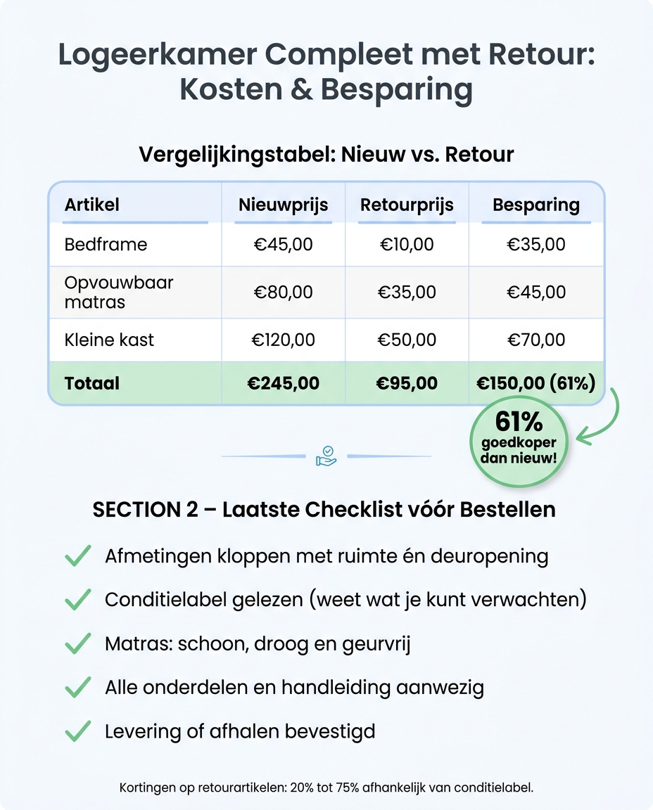 Logeerkamer Inrichten met Retour: Besparing & Checklist