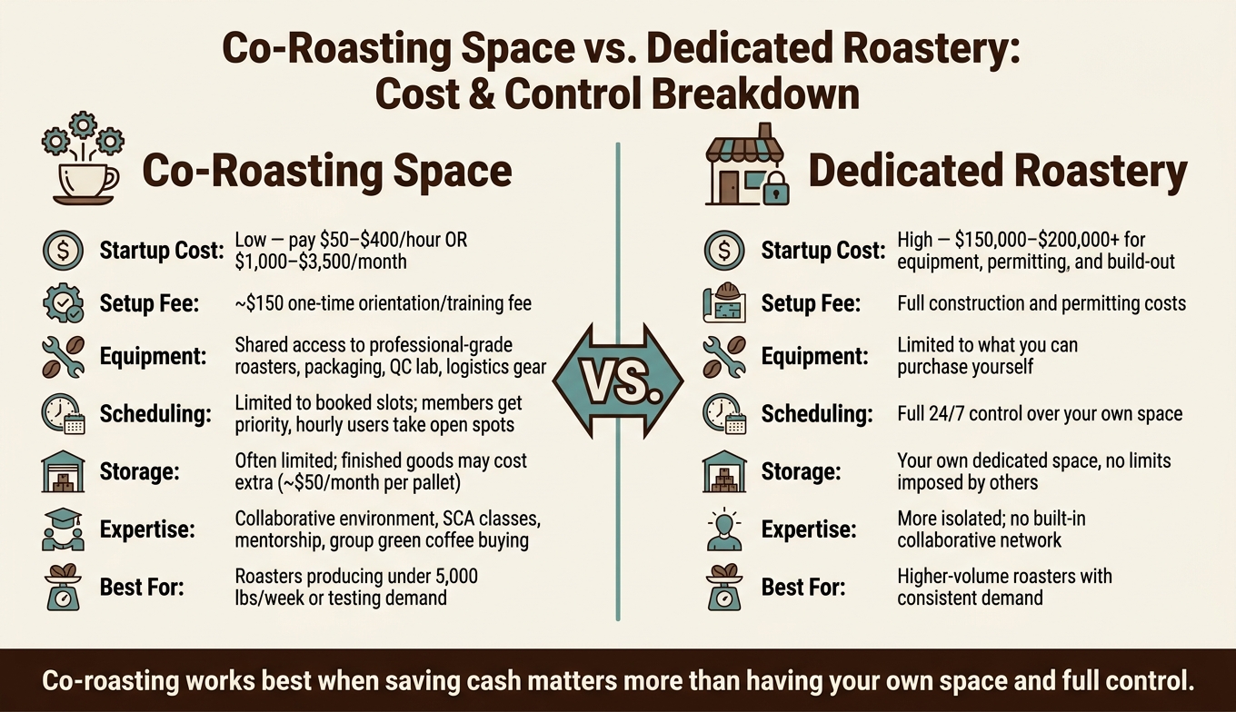 Co-Roasting Space vs. Dedicated Roastery: Cost & Control Breakdown