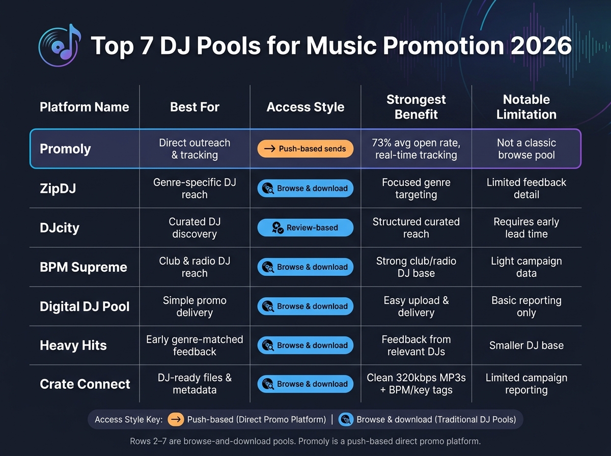 Top 7 DJ Pools Compared: Features, Access & Best Use Cases (2026)