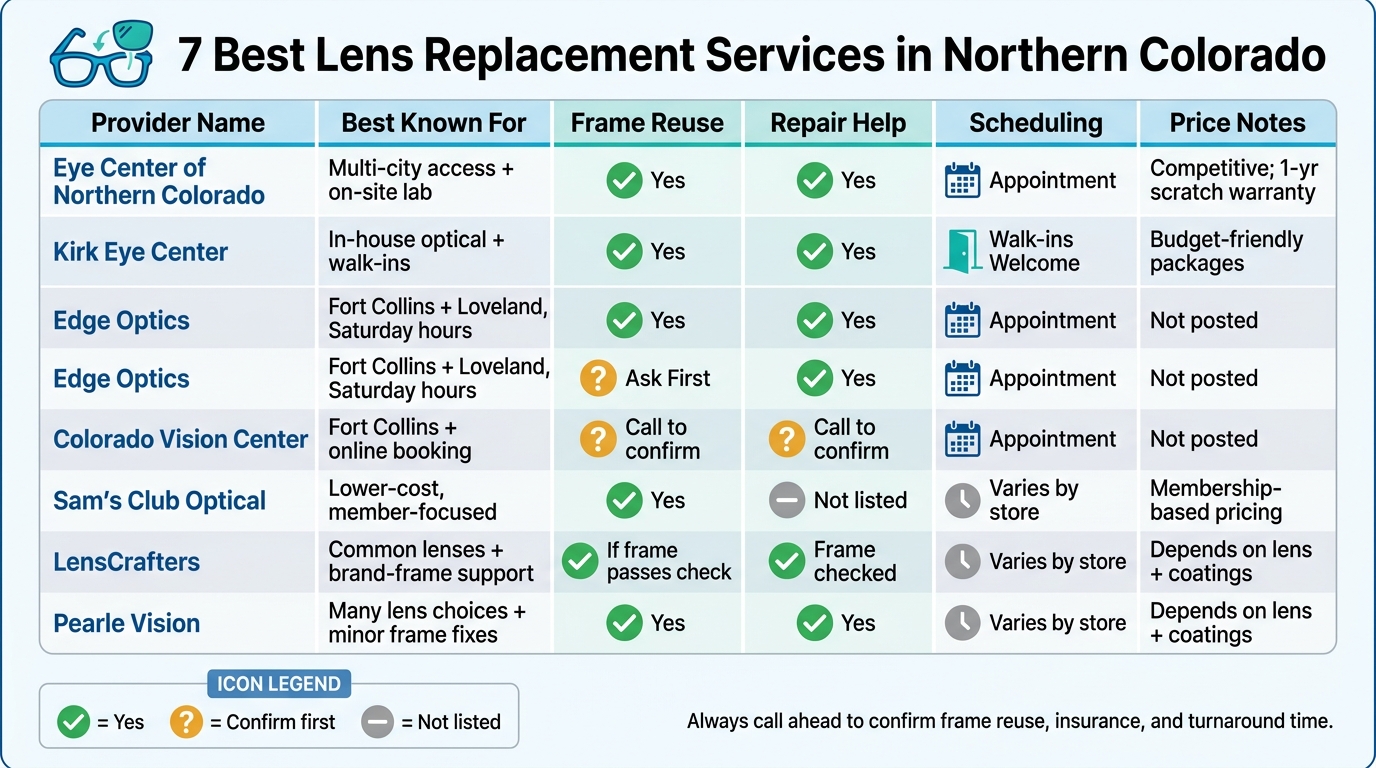 7 Best Lens Replacement Services in Northern Colorado: Side-by-Side Comparison