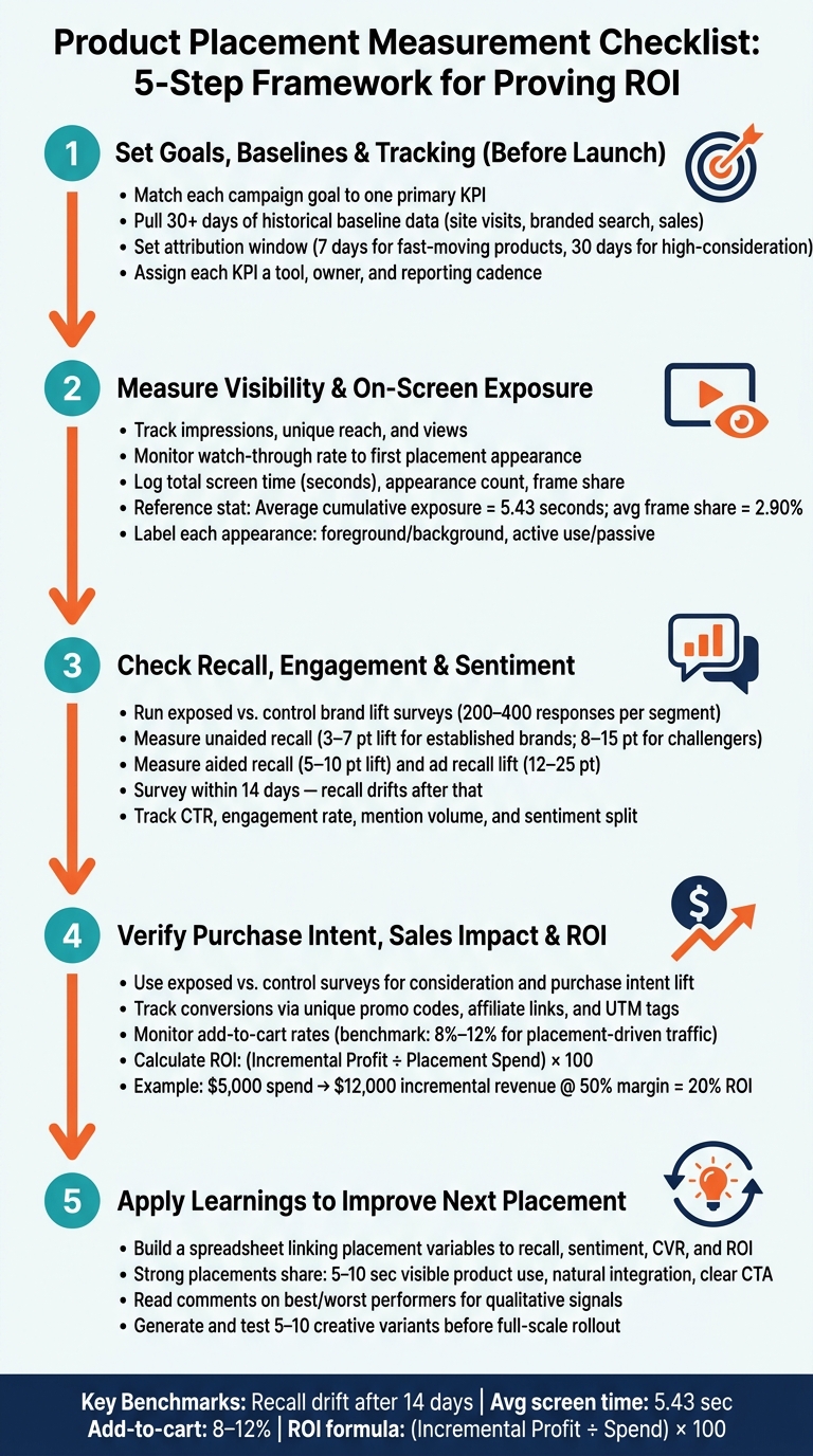 Product Placement Measurement Checklist: 5-Step Framework for Proving ROI