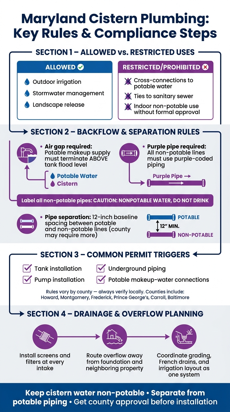 Maryland Cistern Plumbing: Key Rules & Compliance Steps
