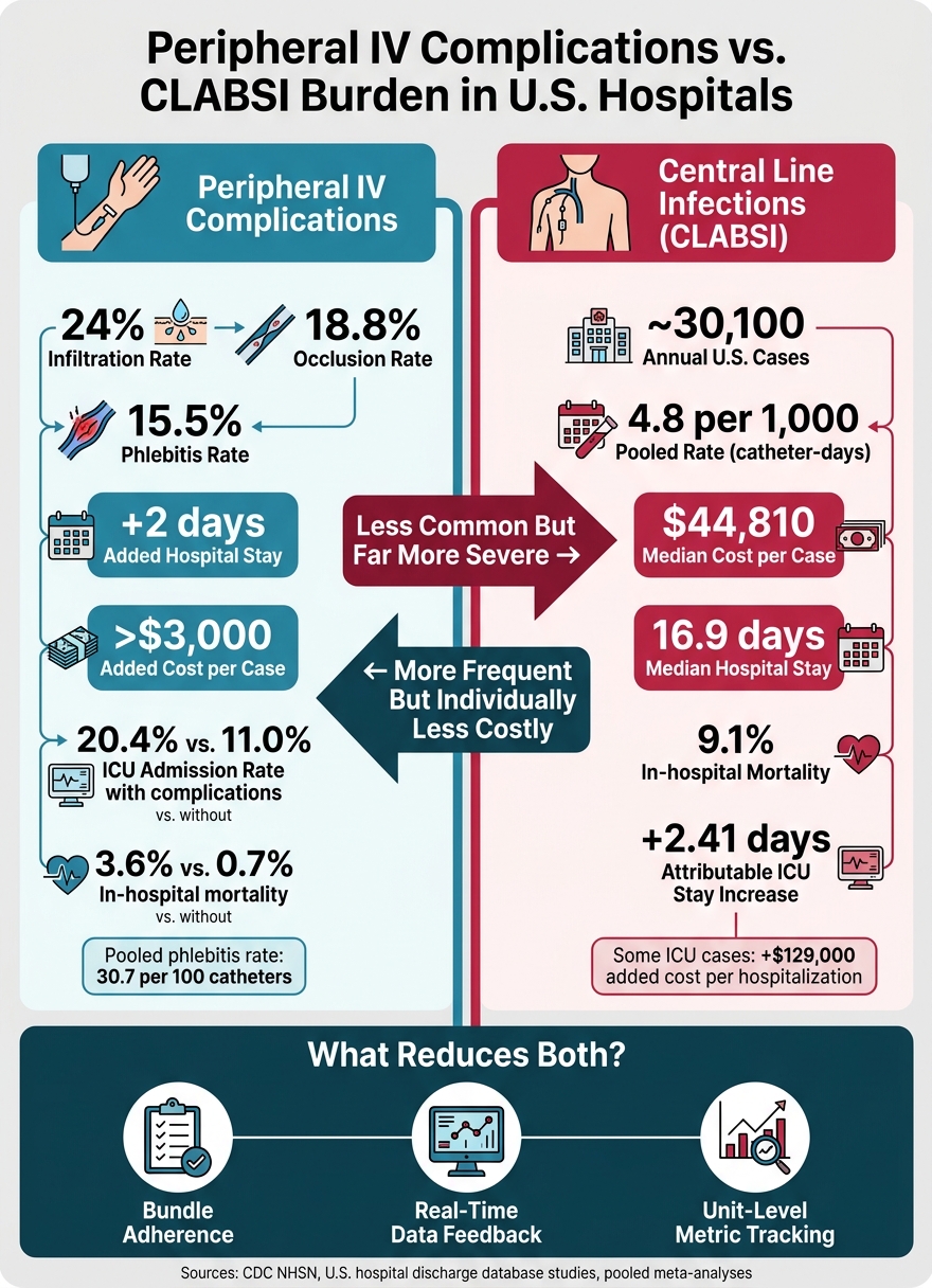 IV Line Complications: Clinical & Financial Burden at a Glance