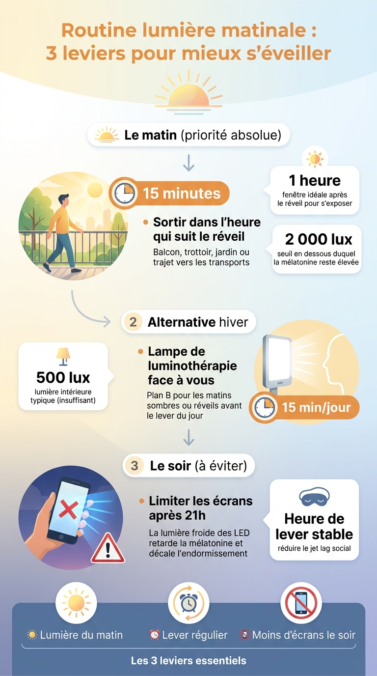Routine lumière matinale : 3 leviers pour mieux s'éveiller