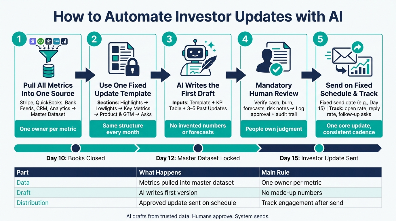 How to Automate Investor Updates with AI: 5-Step Workflow