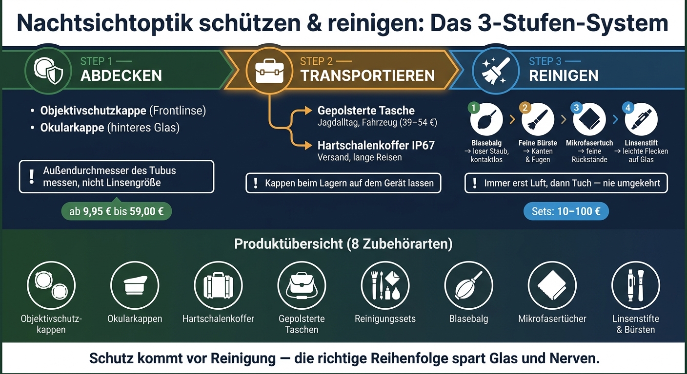 Nachtsichtoptik schützen & reinigen: Das 3-Stufen-System