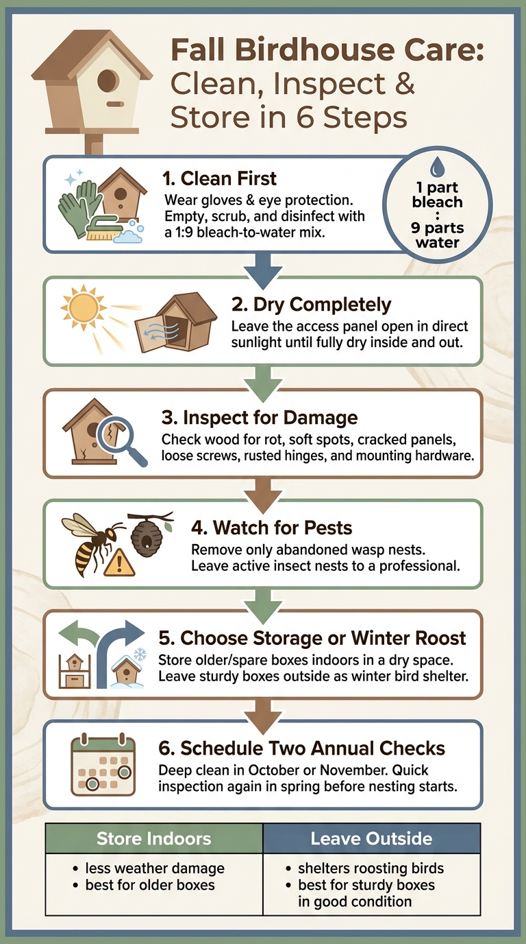 Fall Birdhouse Care: Clean, Inspect & Store in 6 Steps