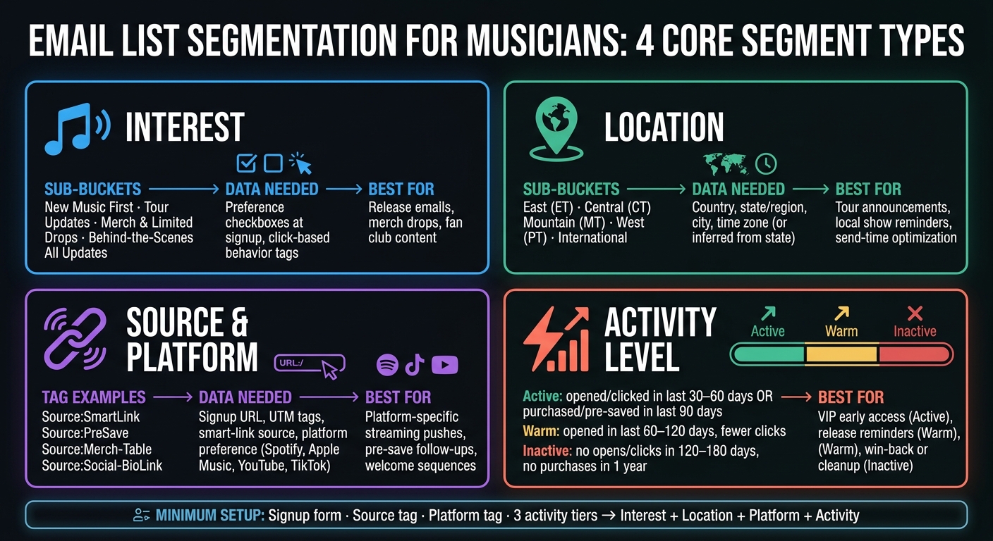 Email List Segmentation for Musicians: 4 Core Segment Types