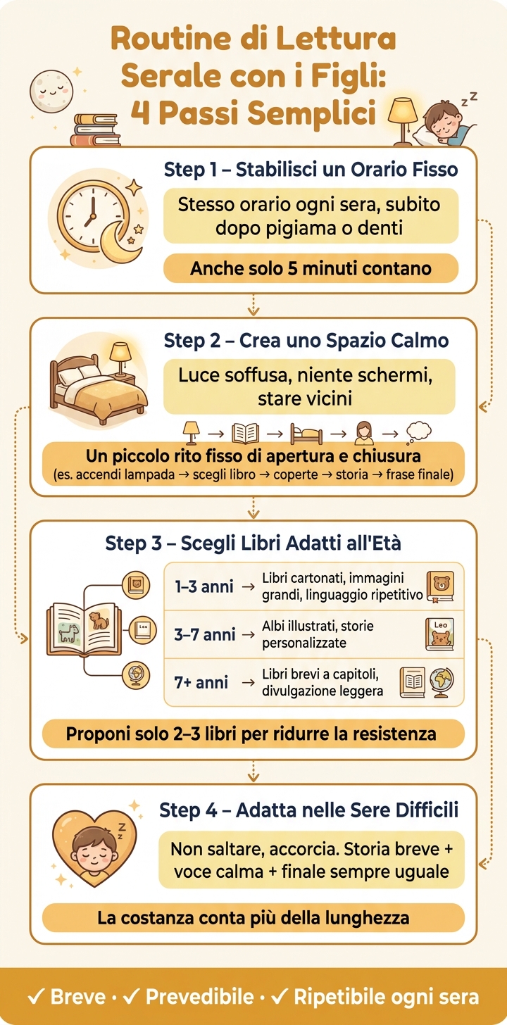 Routine di Lettura Serale: 4 Passi per Bambini Sereni