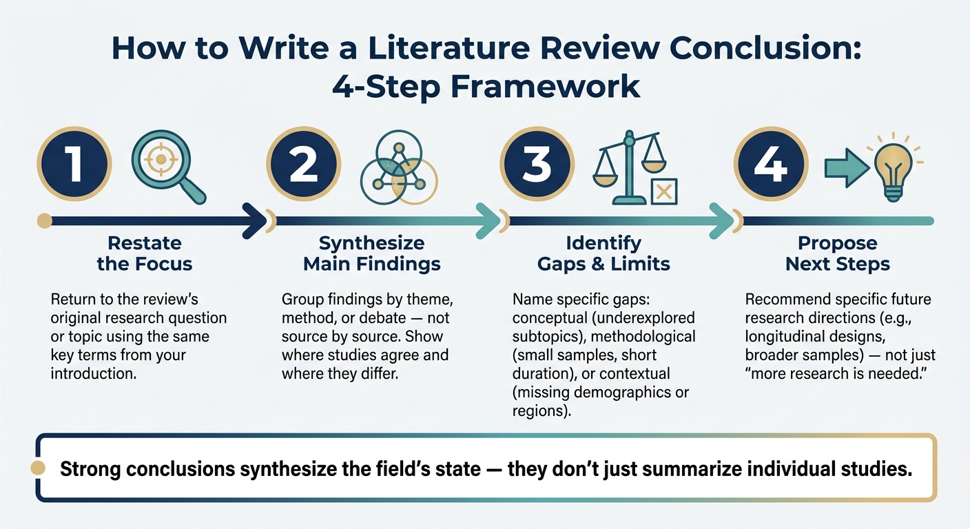 How to Write a Literature Review Conclusion: 4-Step Framework