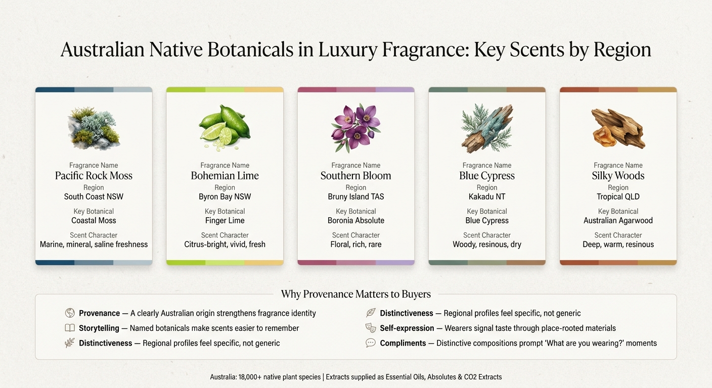 Australian Native Botanicals in Luxury Fragrance: Key Scents by Region