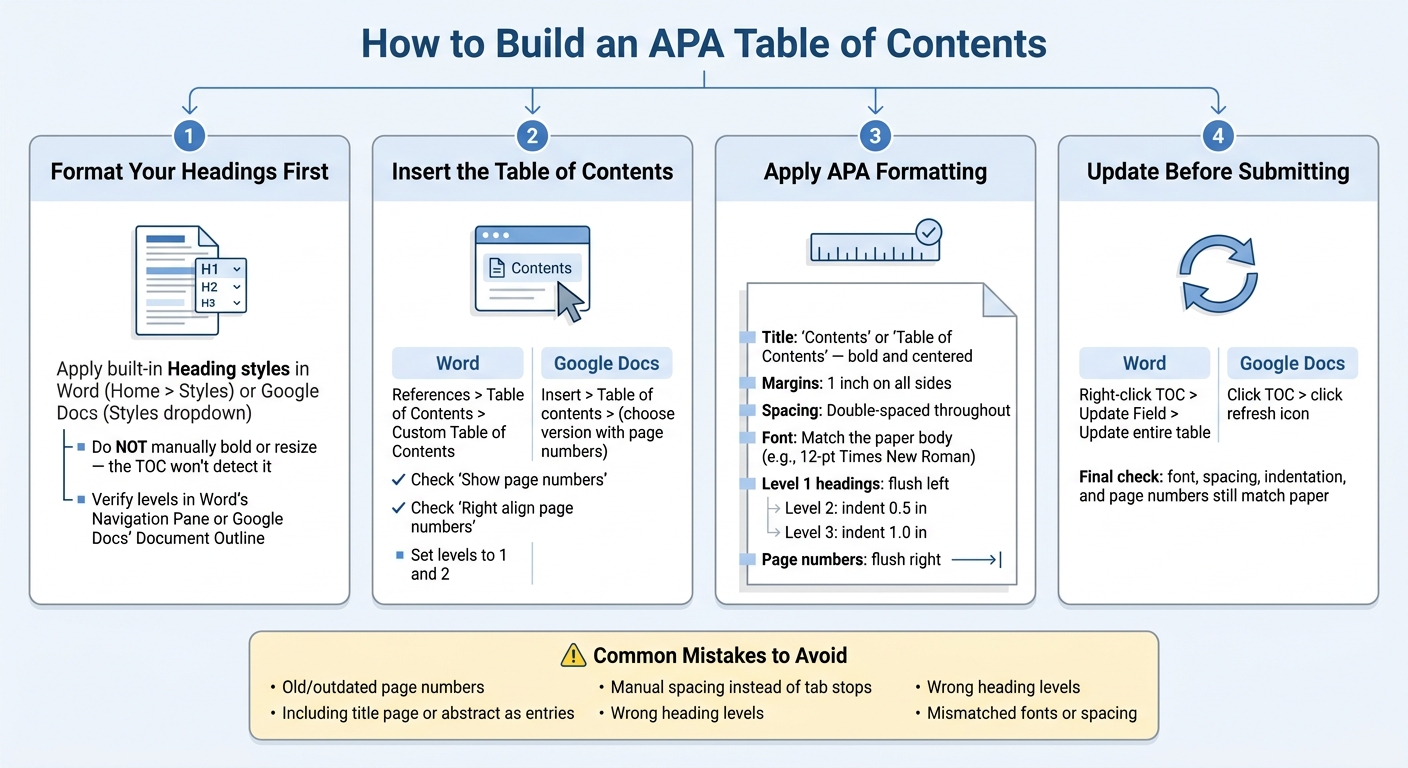How to Create an APA Table of Contents: Step-by-Step Guide