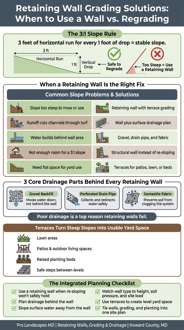 Retaining Wall vs. Regrading: Howard County Slope Solutions
