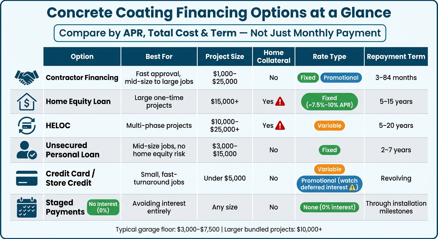 Concrete Coating Financing Options 1 Concrete Coating Financing Options Compared: Rates, Terms & Best Use