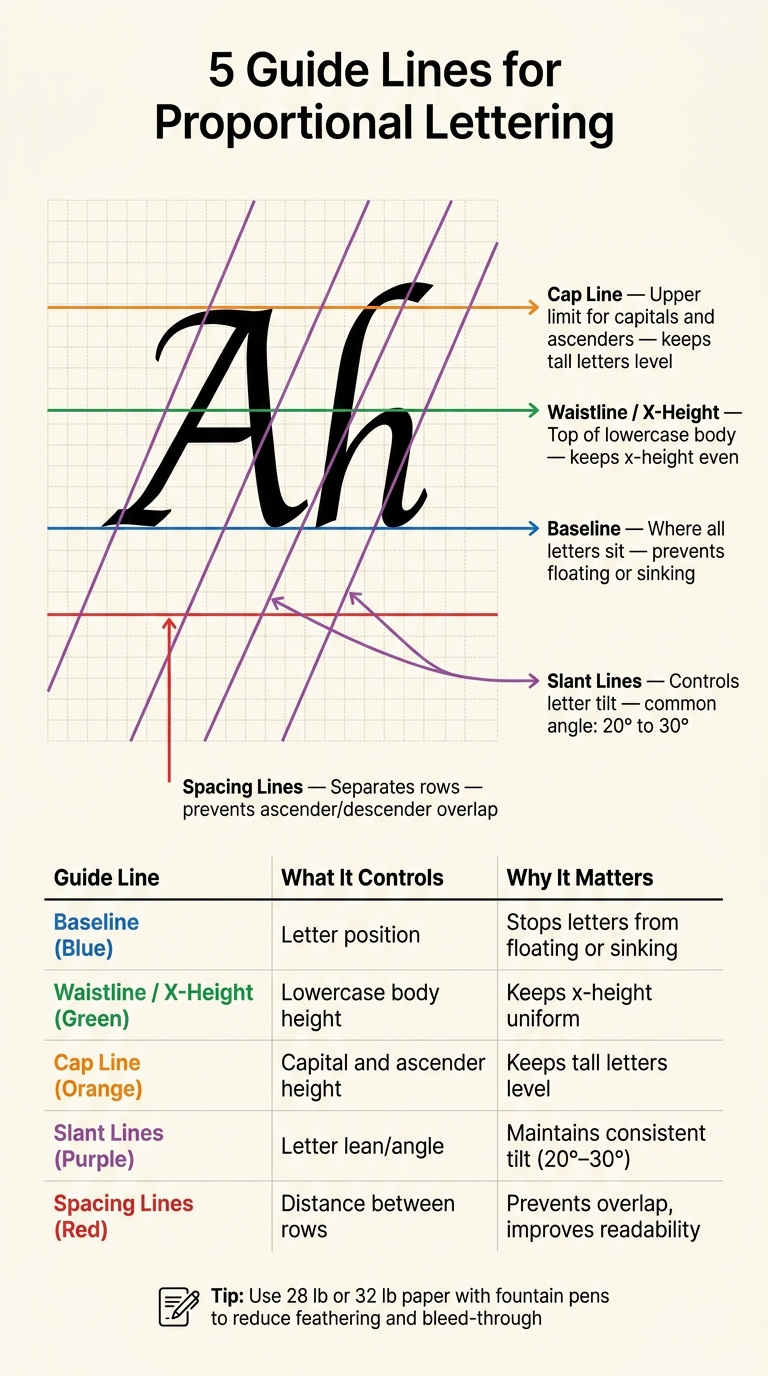 5 Guide Lines for Proportional Lettering: What Each One Does