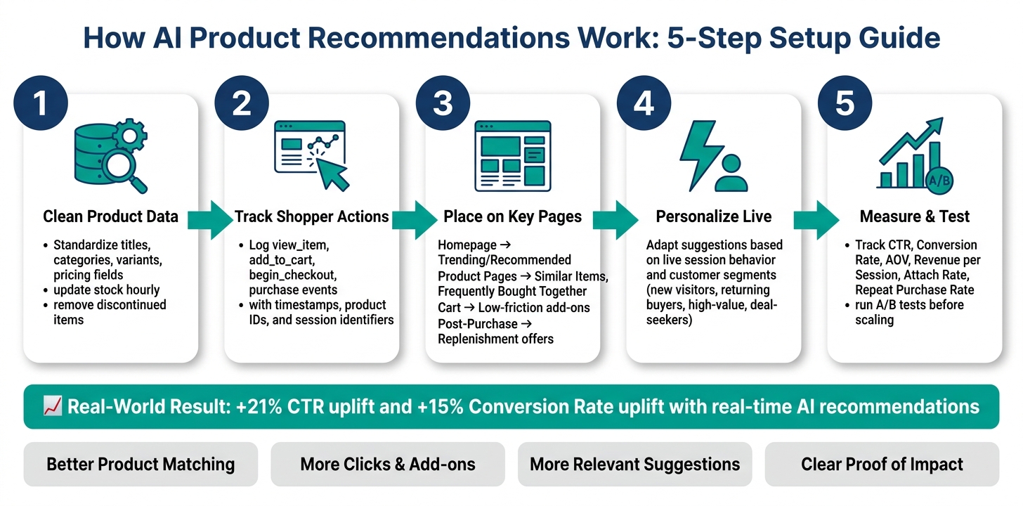 How AI Product Recommendations Work: 5-Step Setup Guide