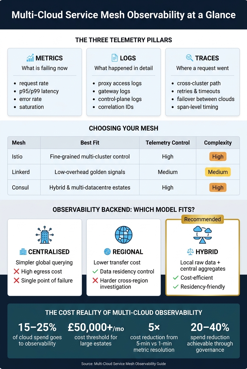Multi-Cloud Service Mesh Observability: Architecture &amp; Cost Comparison