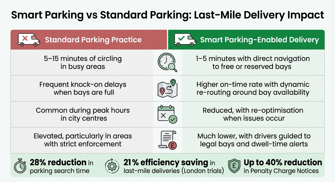 Smart Parking vs Standard Parking: Last-Mile Delivery Impact