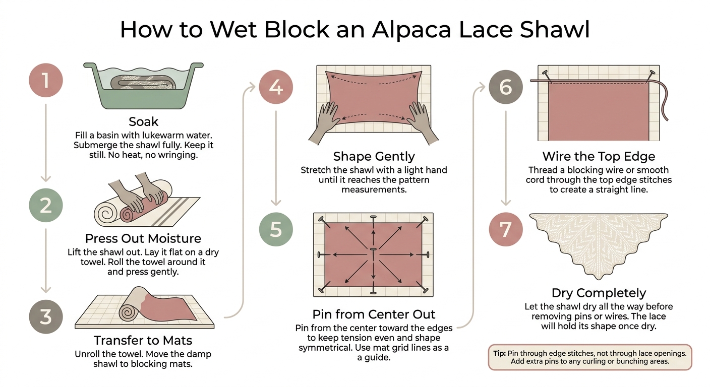 How to Block an Alpaca Lace Shawl: Step-by-Step Guide