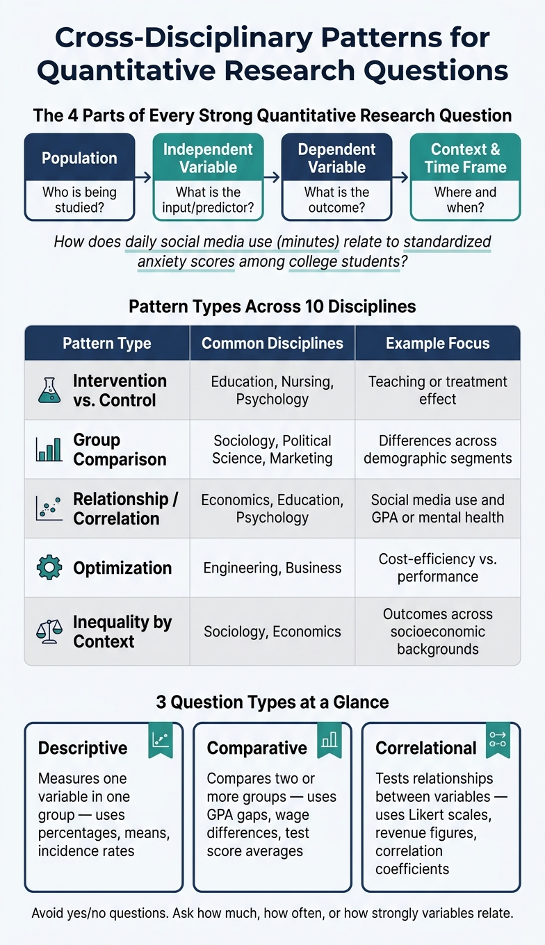 Quantitative Research Question Types by Discipline