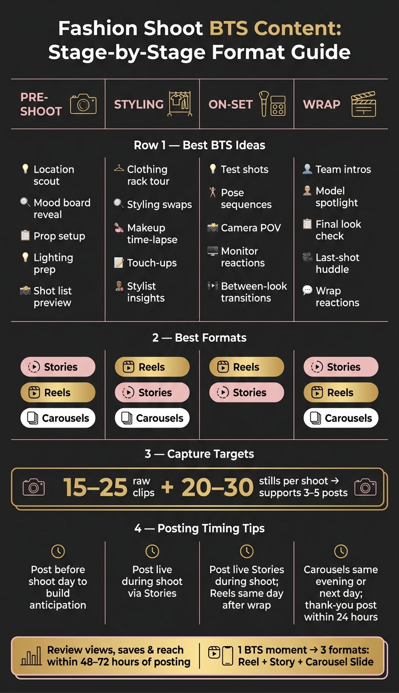 Fashion Shoot BTS Content: Stage-by-Stage Format Guide