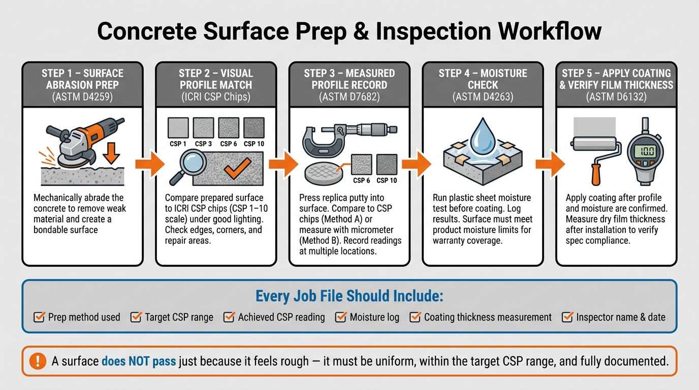 Concrete Surface Profile: Astm Test Methods 2 Concrete Surface Prep Workflow: Astm Standards Step By Step
