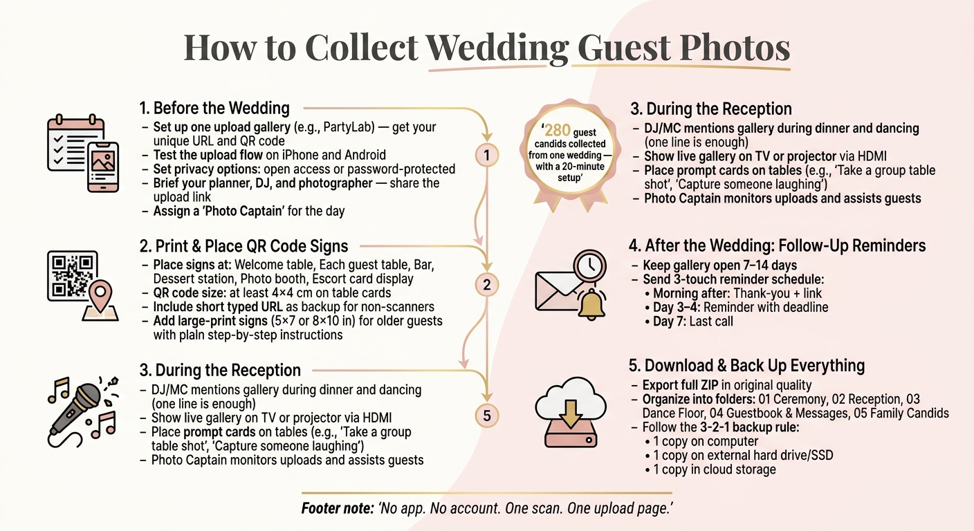 How to Collect Wedding Guest Photos: Step-by-Step System