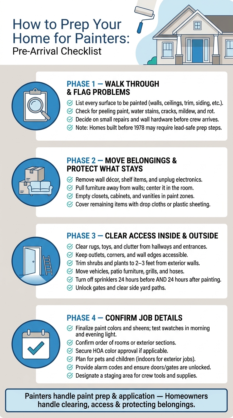 How to Prep Your Home for Painters: Pre-Arrival Checklist