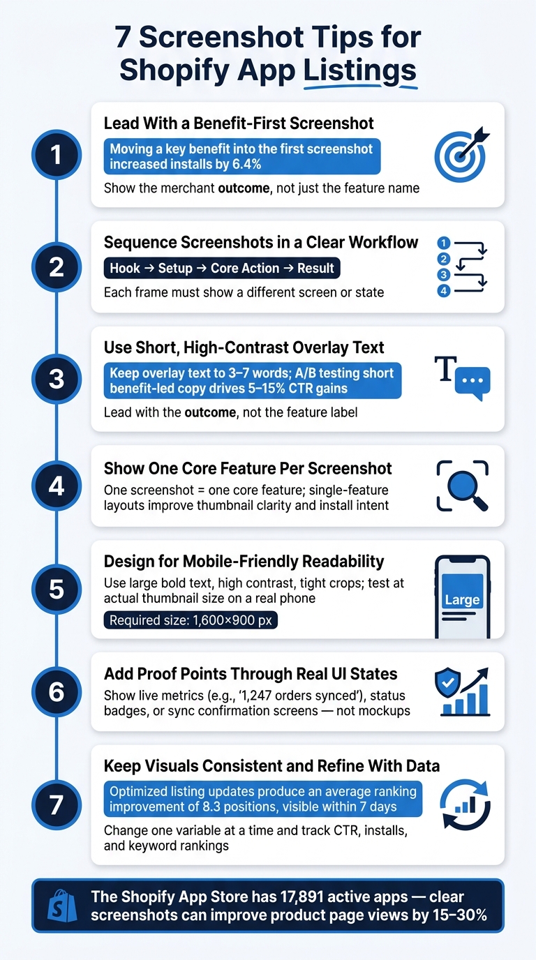 7 Screenshot Tips for Shopify App Listings That Drive More Installs