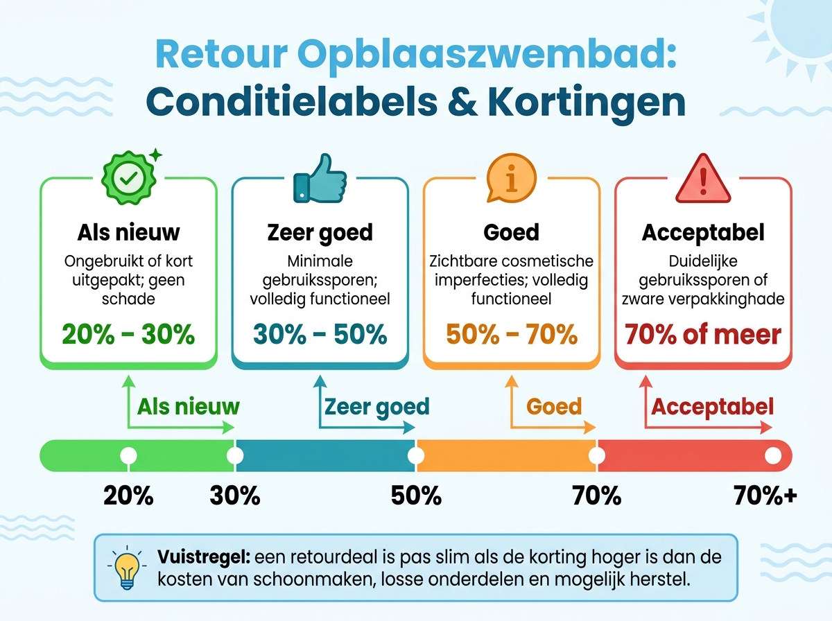 Retour Opblaaszwembad: Conditielabels & Kortingen Vergeleken